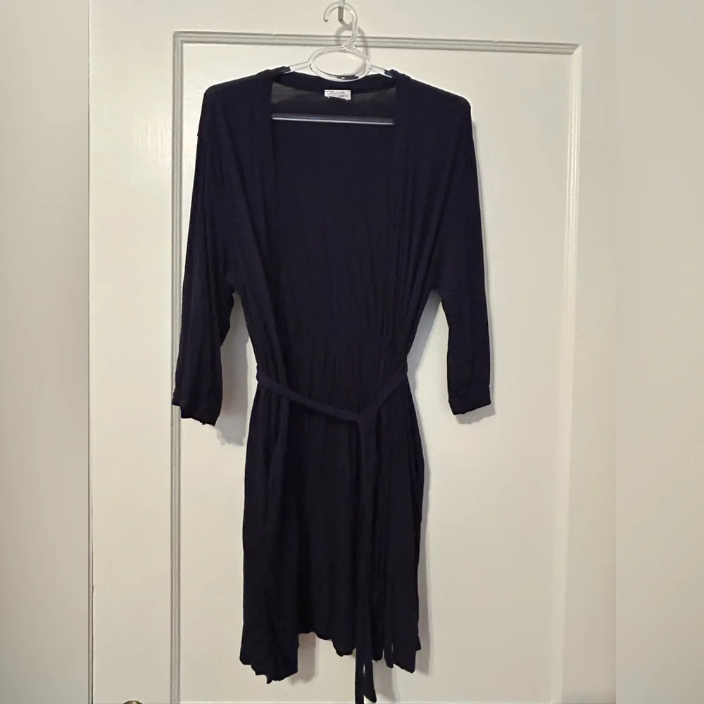 EUC Navy Viscose Robe - Picture 1 of 4